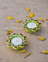 Blue Pottery T-Light Holder Set Of 2 Pcs.